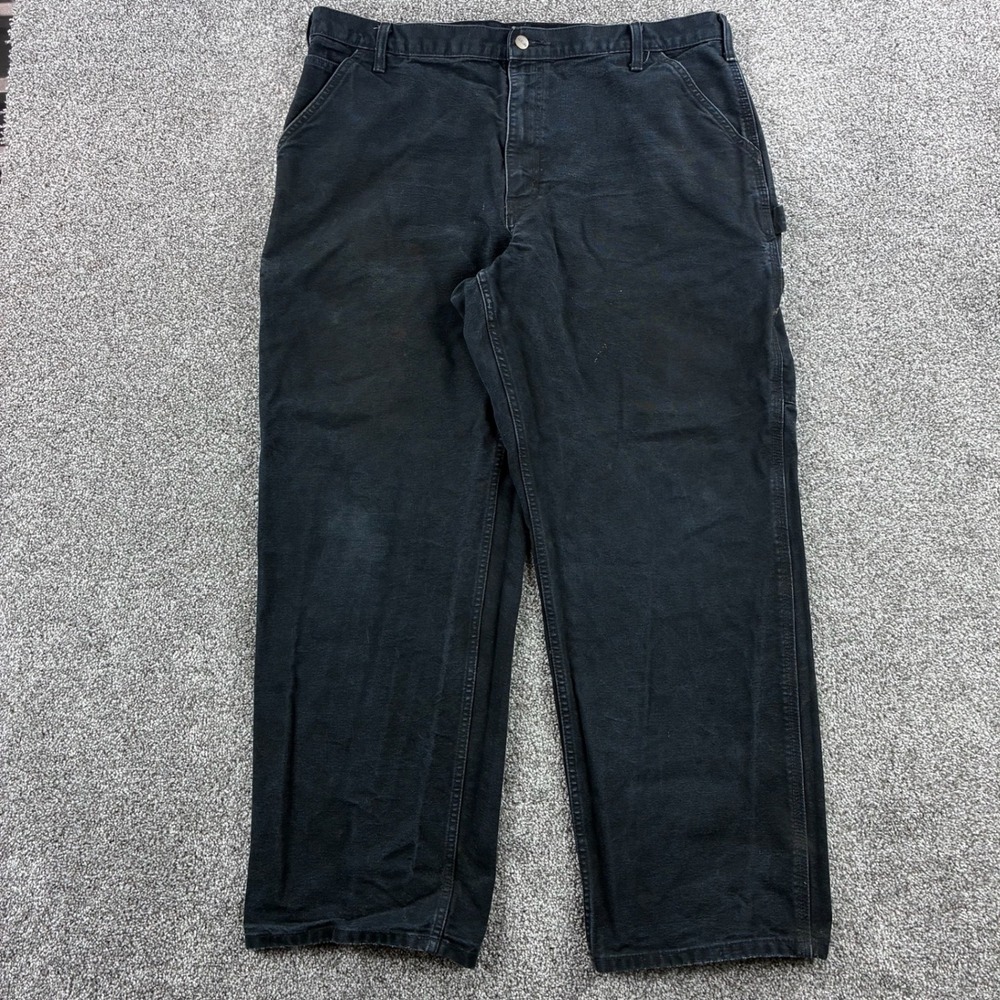 Vintage Carhartt Carpenter Pants Mens 40x32 Black Heavy Canvas Workwear B11 BLK‎
